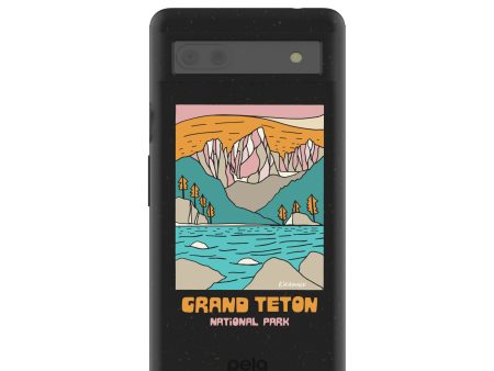 Black Grand Teton Google Pixel 6a Case For Sale