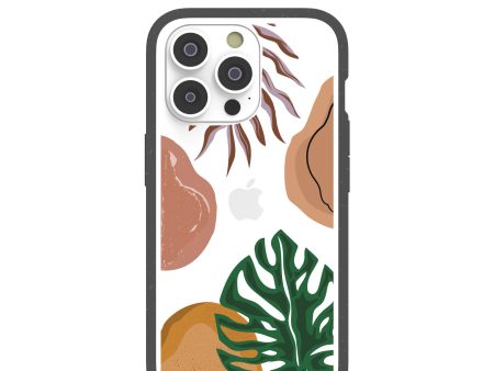 Clear Abstract Botanics iPhone 14 Pro Case With Black Ridge For Sale