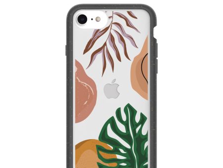 Clear Abstract Botanics iPhone 6 6s 7 8 SE Case With Black Ridge Online now