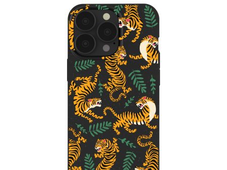 Black Playful Tigers iPhone 13 Pro Case For Discount