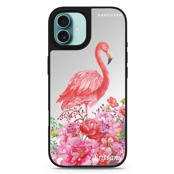 Flamingo & Flower MagSafe Compatible Mirror Case For Sale