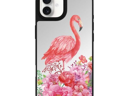 Flamingo & Flower MagSafe Compatible Mirror Case For Sale