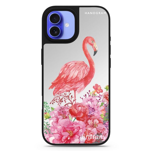 Flamingo & Flower MagSafe Compatible Mirror Case For Sale